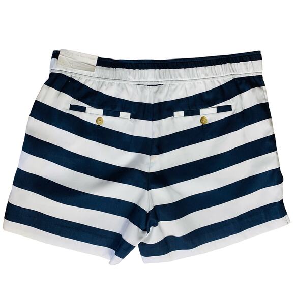 NWT LOFT Outlet Navy Stripe Tie Front Shorts Size 10 - Picture 5 of 6